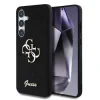 Husa Guess PU Fixed Glitter 4G Metal Logo pentru Samsung Galaxy S25 Plus, Negru