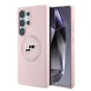 Karl Lagerfeld Liquid Silicone K&amp;CH Heads MagSafe pentru Samsung Galaxy S25 Ultra Roz