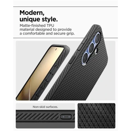 Husa Spate Spigen Liquid Air Mat pentru Samsung Galaxy S25 Plus  Negru