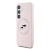 Husa Karl Lagerfeld Liquid Silicone K&amp;CH Heads MagSafe pentru Samsung Galaxy S25, Roz