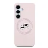 Husa Karl Lagerfeld Liquid Silicone K&amp;CH Heads MagSafe pentru Samsung Galaxy S25, Roz