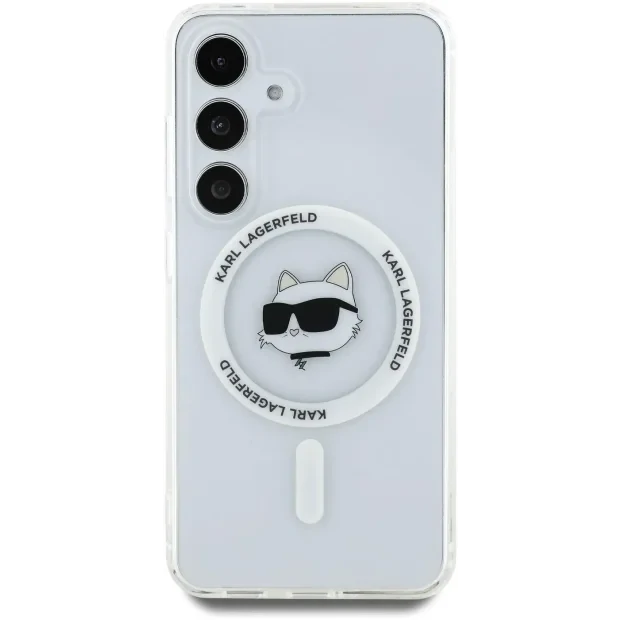 Husa Karl Lagerfeld IML Choupette Head MagSafe pentru Samsung Galaxy S25 Plus, Transparent