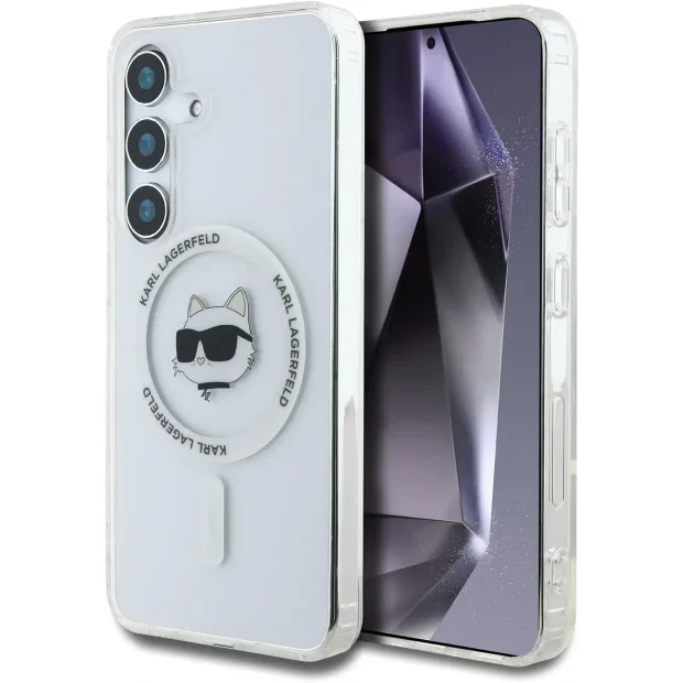Husa Karl Lagerfeld IML Choupette Head MagSafe pentru Samsung Galaxy S25 Plus, Transparent