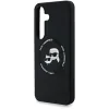Husa Spate Karl Lagerfeld Liquid Silicone K&amp;CH Heads MagSafe pentru Samsung Galaxy S25 KLHMS25SSKCHTCK Negru