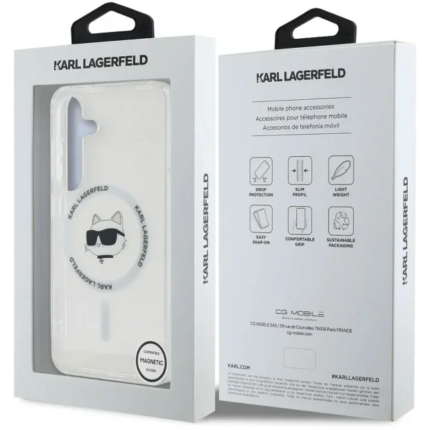 Karl Lagerfeld IML Choupette Head MagSafe pentru  Samsung Galaxy S25 Transparent