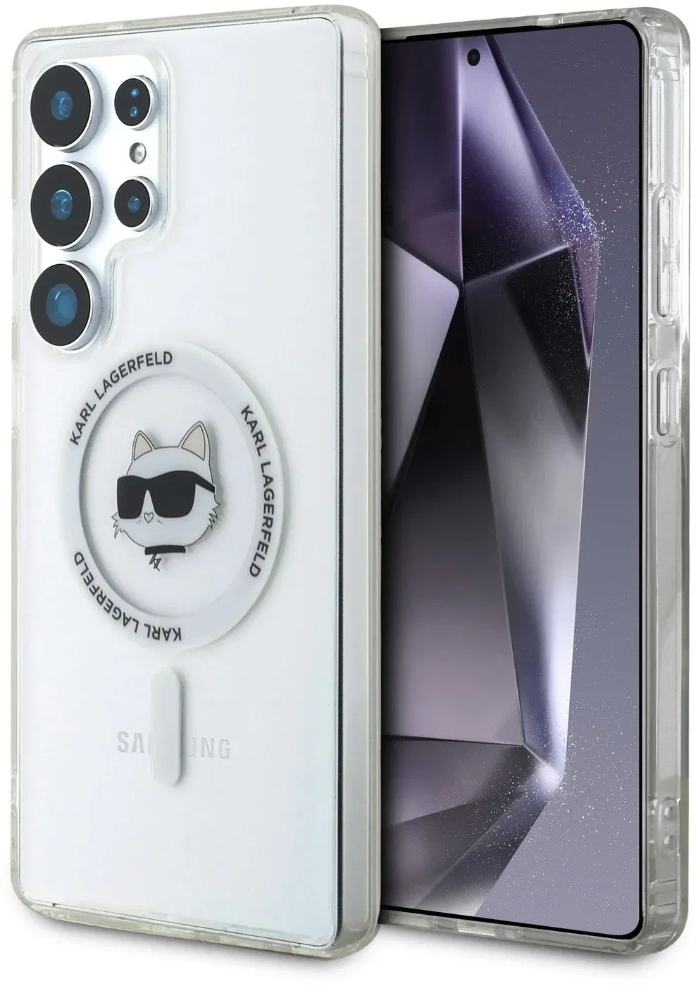 Karl Lagerfeld IML Choupette Head MagSafe pentru Samsung Galaxy S25 Ultra Transparent thumb