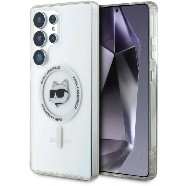 Karl Lagerfeld IML Choupette Head MagSafe pentru Samsung Galaxy S25 Ultra Transparent