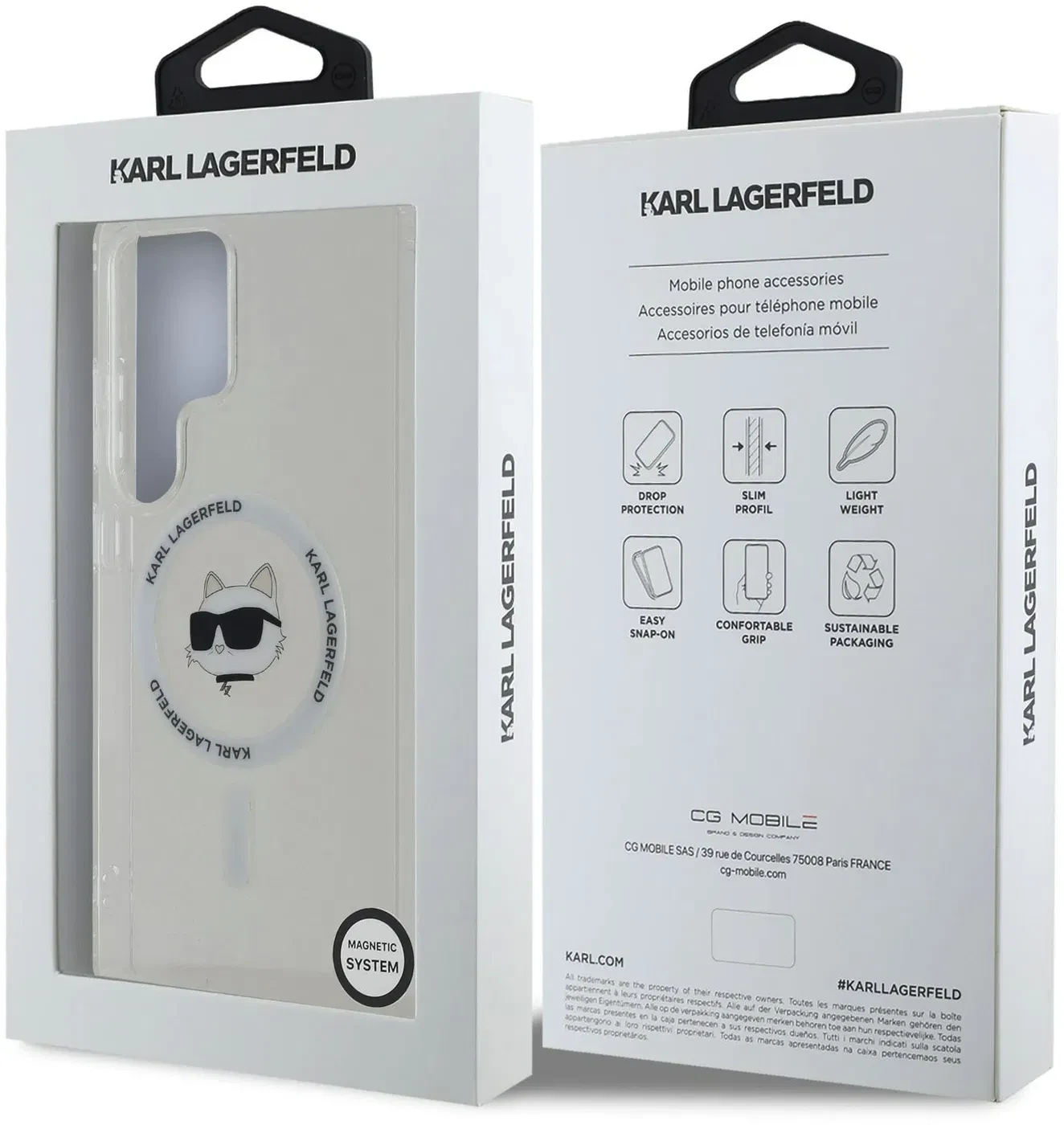 Karl Lagerfeld IML Choupette Head MagSafe pentru Samsung Galaxy S25 Ultra Transparent thumb