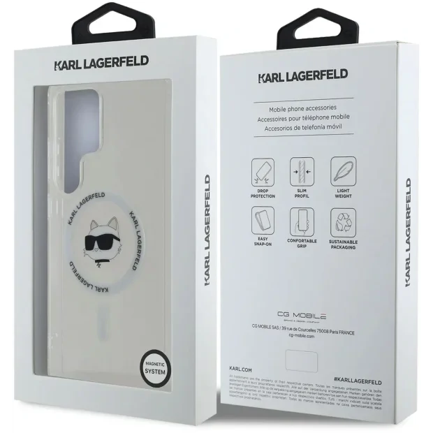 Karl Lagerfeld IML Choupette Head MagSafe pentru Samsung Galaxy S25 Ultra Transparent