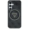 Husa Guess IML 4G Glitter and Triangle Logo MagSafe pentru  Samsung Galaxy S25 Negru