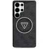Husa Guess IML 4G Glitter and Triangle Logo MagSafe pentru Samsung Galaxy S25 Ultra Negru