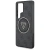 Husa Guess IML 4G Glitter and Triangle Logo MagSafe pentru Samsung Galaxy S25 Ultra Negru