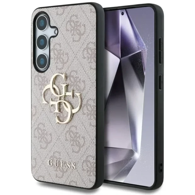 Husa Guess PU 4G Metal Logo pentru Samsung Galaxy S25 Plus, Roz