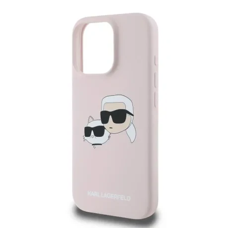 Husa Spate Karl Lagerfeld Liquid Silicone Double Heads MagSafe pentru iPhone 16 Pro KLHMP16LSKCHPPLP Roz