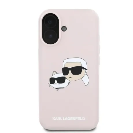 Husa Spate Karl Lagerfeld Liquid Silicone Double Heads MagSafe pentru iPhone 16 KLHMP16SSKCHPPLP Roz