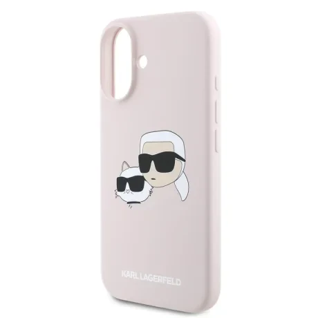 Husa Spate Karl Lagerfeld Liquid Silicone Double Heads MagSafe pentru iPhone 16 KLHMP16SSKCHPPLP Roz