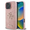 Husa Spate Guess PU Fixed Glitter 4G Metal Logo pentru iPhone 16 Pro Roz