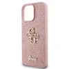 Husa Spate Guess PU Fixed Glitter 4G Metal Logo pentru iPhone 16 Pro Roz