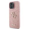 Husa Spate Guess PU Fixed Glitter 4G Metal Logo pentru iPhone 16 Pro Roz