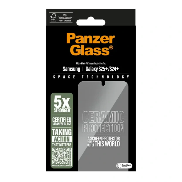 Folie Sticla Ceramic Protection PanzerGlass pentru Samsung Galaxy S25 Plus/S24 Plus Transparent