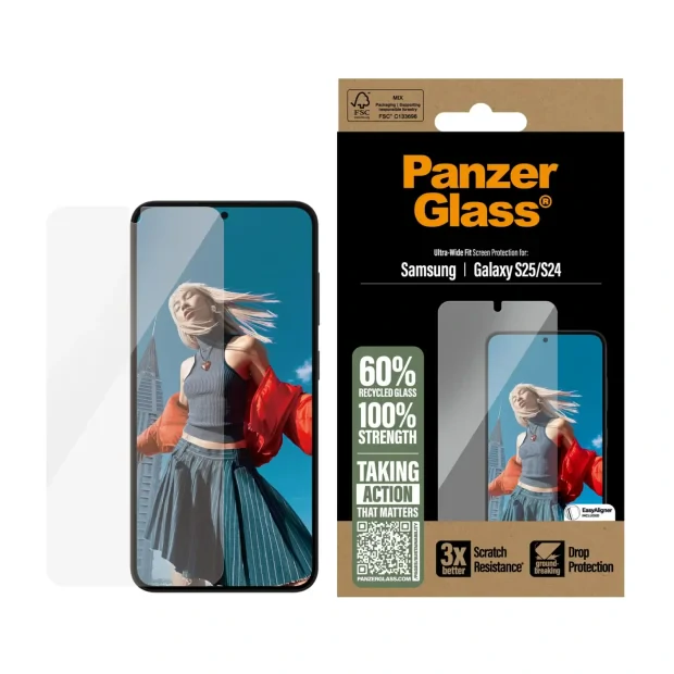 Folie Sticla PanzerGlass UWF pentru Samsung Galaxy S25 Transparent