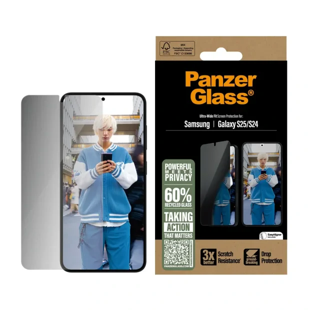 Folie Sticla Privacy PanzerGlass UWF pentru Samsung Galaxy S25