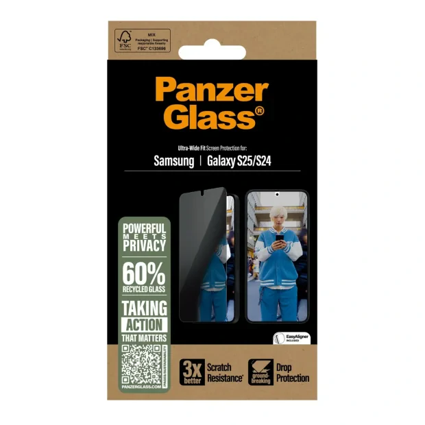 Folie Sticla Privacy PanzerGlass UWF pentru Samsung Galaxy S25