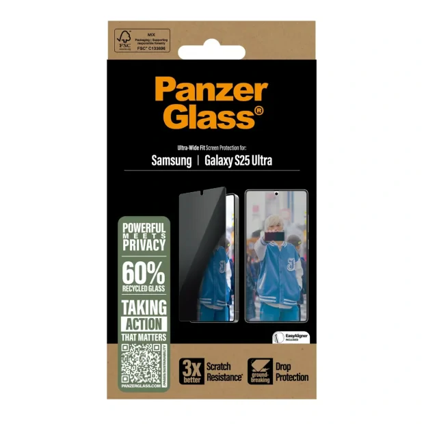 Folie Sticla Privacy PanzerGlass UWF pentru Samsung Galaxy S25 Ultra
