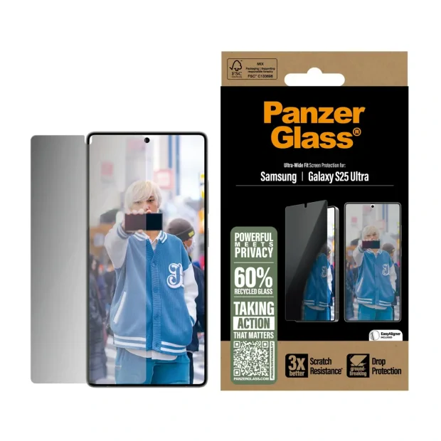 Folie Sticla Privacy PanzerGlass UWF pentru Samsung Galaxy S25 Ultra