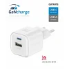 Incarcator Retea Swissten GaN 1x USB-C 20W 1xUSB-A 18W Alb