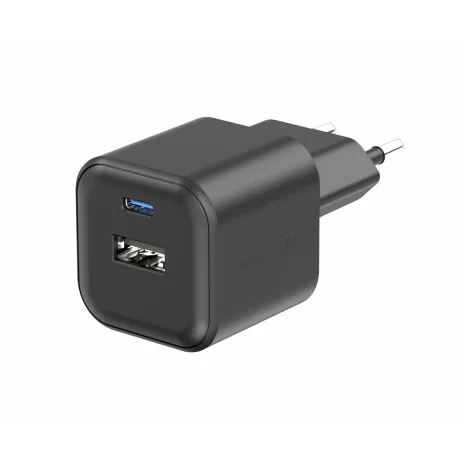 Incarcator Retea Swissten GaN 1x USB-C 20W 1xUSB-A 18W Negru
