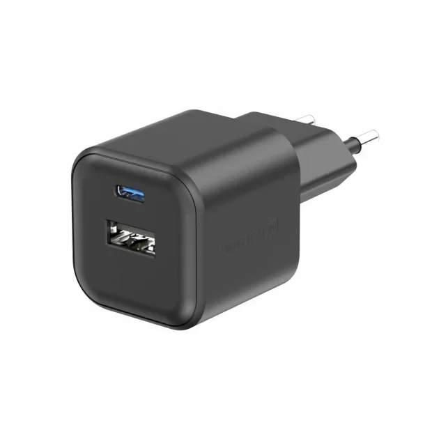 Incarcator Retea Swissten GaN 1x USB-C 20W 1xUSB-A 18W Negru