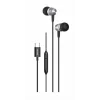 Casti Audio cu Fir Swissten Metallic USB-C Negru