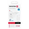 Incarcator Retea Swissten GaN 1x USB-C 35W cablu USB-C/Lightning 1.2m Alb