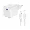 Incarcator Retea Swissten GaN 1x USB-C 35W cablu USB-C/Lightning 1.2m Alb