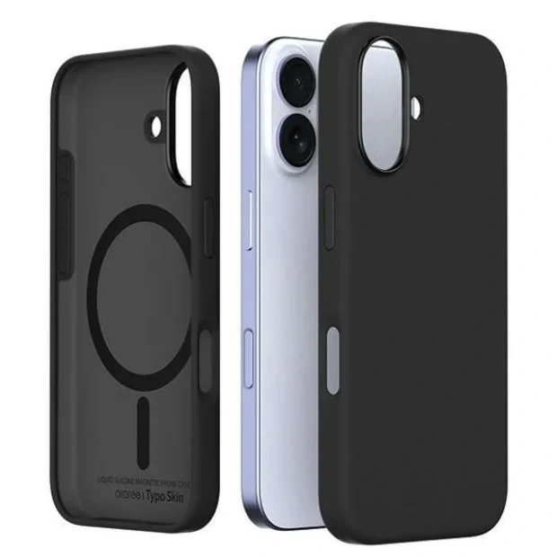 Husa Spate Araree Aero Typo Skin MagSafe pentru iPhone 16 AR20-02115A Negru
