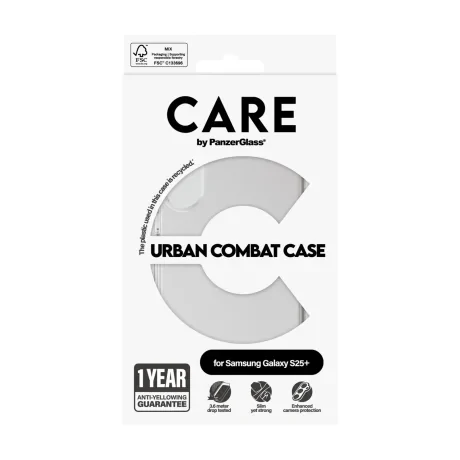 Husa Spate PanzerGlass Hard Care Urban Combat pentru Samsung Galaxy S25 Plus Transparent