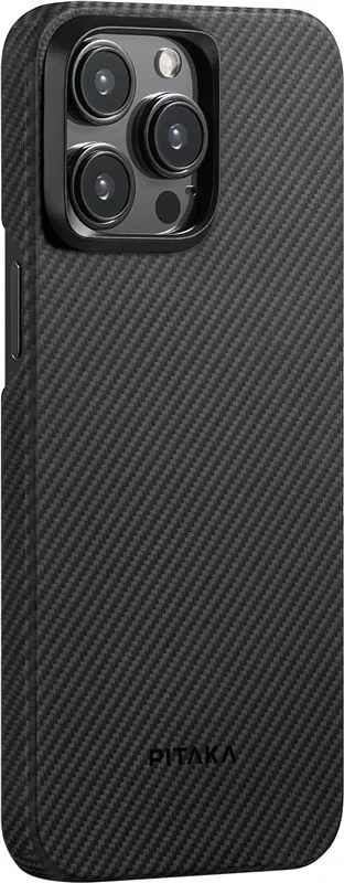 Husa Spate Pitaka Hard MagEZ  4 Aramid Twill 600D pentru iPhone 15 Pro Max KI1501PMA Negru/Gri thumb
