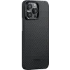 Husa Spate Pitaka Hard MagEZ  4 Aramid Twill 600D pentru iPhone 15 Pro Max KI1501PMA Negru/Gri