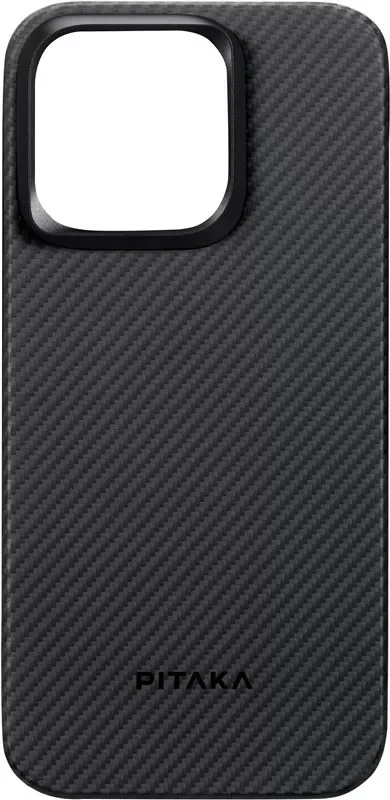 Husa Spate Pitaka Hard MagEZ  4 Aramid Twill 600D pentru iPhone 15 Pro Max KI1501PMA Negru/Gri thumb