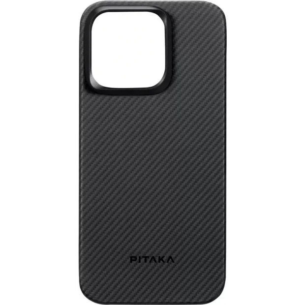 Husa Spate Pitaka Hard MagEZ  4 Aramid Twill 600D pentru iPhone 15 Pro Max KI1501PMA Negru/Gri