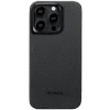 Husa Spate Pitaka Hard MagEZ 4 Aramida 600D pentru iPhone 15 Pro KI1501PA Negru/Gri