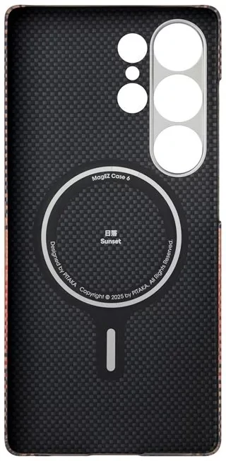Husa Spate Pitaka Hard MagEZ Tactile Woven pentru Samsung Galaxy S25 Ultra KS2503U Maro thumb