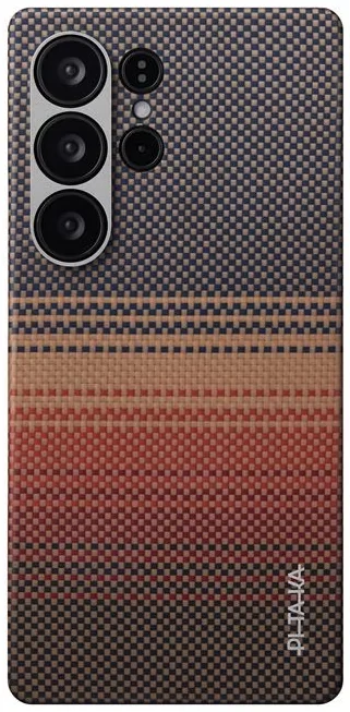 Husa Spate Pitaka Hard MagEZ Tactile Woven pentru Samsung Galaxy S25 Ultra KS2503U Maro thumb