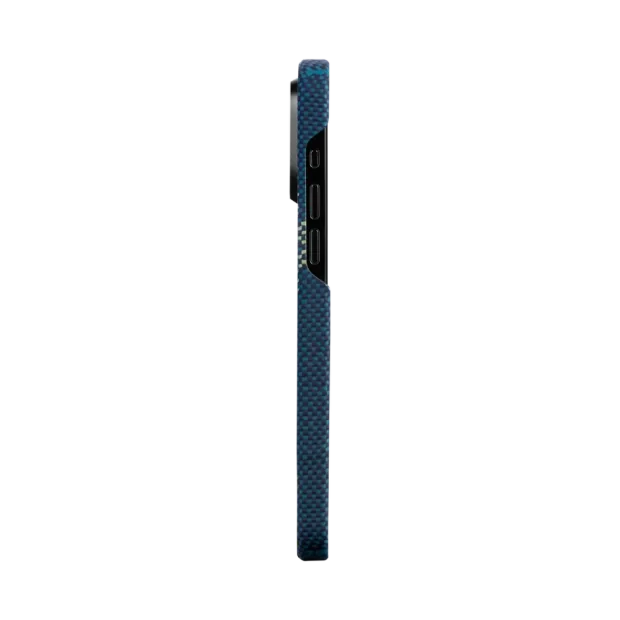Husa Spate Pitaka Hard MagEZ 4 Aramida StarPeak Milky Way 1500D pentru iPhone 15 Pro Max  Albastru