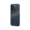 Husa Spate Pitaka Hard MagEZ 4 Aramida StarPeak Milky Way 1500D pentru iPhone 15 Pro Max  Albastru