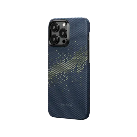 Husa Spate Pitaka Hard MagEZ 4 Aramida StarPeak Milky Way 1500D pentru iPhone 15 Pro Max  Albastru