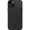 Husa Spate Pitaka Hard MagEZ Pro 4 Aramida Twill 1500D pentru iPhone 15 KI1501MMP Negru/Gri