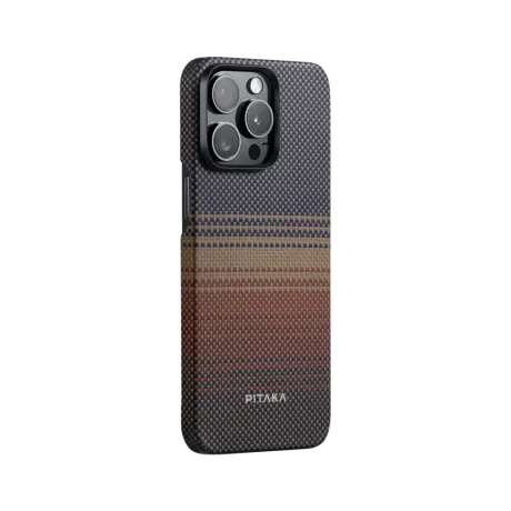 Husa Spate Pitaka Hard MagEZ  4 Aramida Sunset pentru iPhone 15 Pro Maro