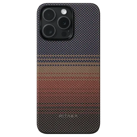 Husa Spate Pitaka Hard MagEZ  4 Aramida Sunset pentru iPhone 15 Pro Maro
